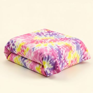 Ethnic Vivid Colored Tie Dye Effect Flower Kids Duvet Cover Set (synthetic illustration; no displayed measurements)