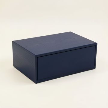 Hazel Fold Desktop Monitor Riser - Navy (synthetic illustration; no displayed measurements)