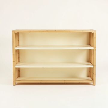 Linden Arc Low Bookcase - Cream (synthetic illustration; no displayed measurements)