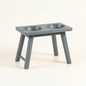 Hill Dell Pet Feeding Stand With Two Plain Empty Bowls - Gray (synthetic illustration; no displayed measurements)