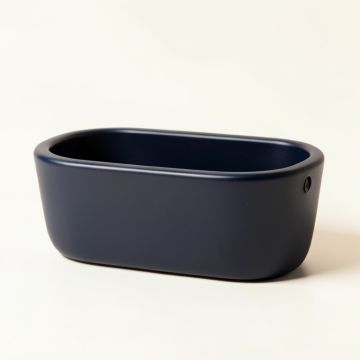 Maple Brook Empty Railing Planter With Integral Brackets - Navy (synthetic illustration; no displayed measurements)