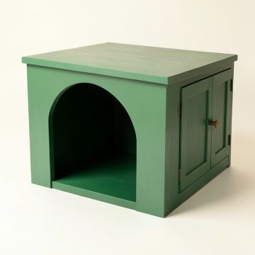 Moss Crest Empty Furniture-Style Litter Enclosure - Green (synthetic illustration; no displayed measurements)