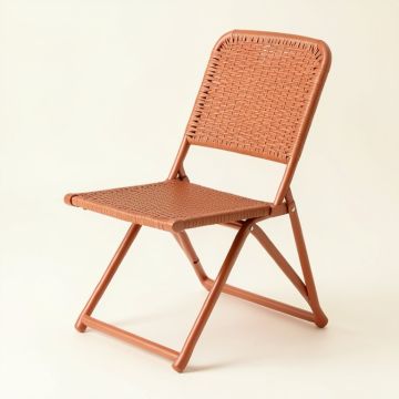 Moss Crest Folding Outdoor Chair - Terracotta (synthetic illustration; no displayed measurements)