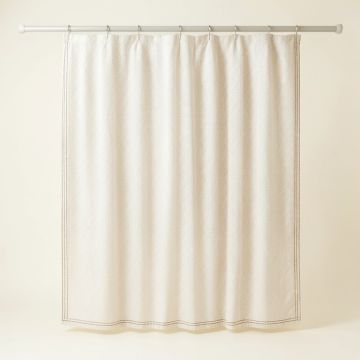 Hill Crossing Shower Curtain Hanging Flat From A Plain Rod - Ivory (synthetic illustration; no displayed measurements)