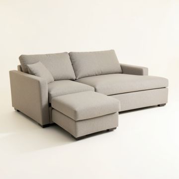 Lupo 77.16 '' Wide Left Hand Facing Sofa & Chaise With Ottoman (synthetic illustration; no displayed measurements)