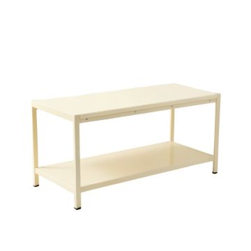 Slate Bridge Narrow Outdoor Storage Bench - Ivory