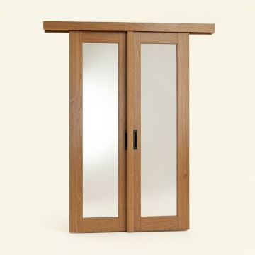 Mirrored Sliding Closet Doors (synthetic illustration; no displayed measurements)