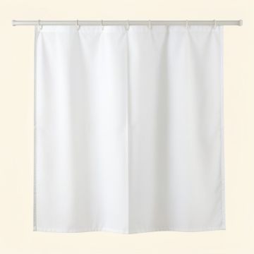 Clay Brook Shower Curtain Hanging Flat From A Plain Rod - White (synthetic illustration; no displayed measurements)