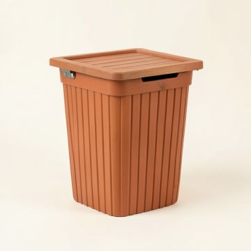 Cedar Bend Closed Garden Compost Bin - Terracotta (synthetic illustration; no displayed measurements)