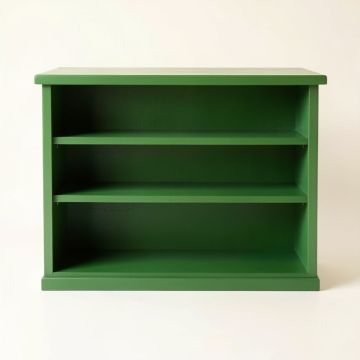 Dune Arc Low Bookcase - Green (synthetic illustration; no displayed measurements)