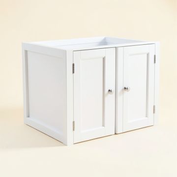 Rowan Arc Empty Furniture-Style Litter Enclosure (synthetic illustration; no displayed measurements)