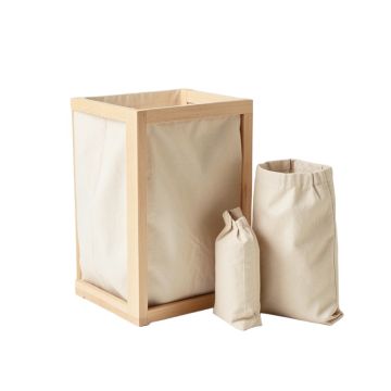 Oak Bluff Laundry Sorting Station With Plain Removable Bags - Beige