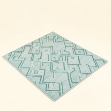 Geometric Hand-Woven Light Blue/Teal Indoor/Outdoor Area Rug (synthetic illustration; no displayed measurements)