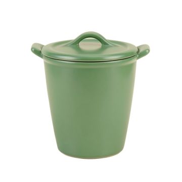 Maple Branch Storage Canister With Lid - Green