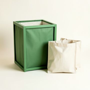 Vale Branch Laundry Sorting Station With Plain Removable Bags - Green (synthetic illustration; no displayed measurements)