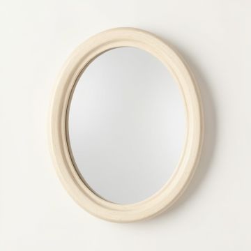 Moss Crest Framed Wall Mirror - Ivory (synthetic illustration; no displayed measurements)
