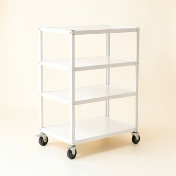 Laurel Edge Empty Rolling Workshop Cart - White (synthetic illustration; no displayed measurements)