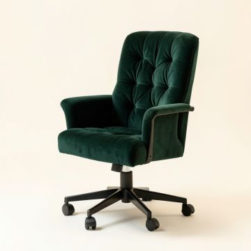 Velvet Swivel Desk Chair with Arms (synthetic illustration; no displayed measurements)