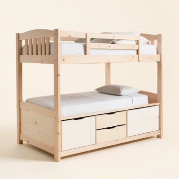 Tena Stairway Over Bunk Bed With 6 Drawers (synthetic illustration; no displayed measurements)