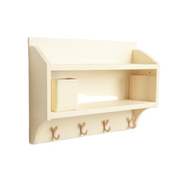 Cedar Edge Wall-Mounted Entryway Organizer Shelf - Cream