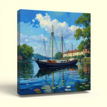 Barques Regates A Argenteuil By Claude Monet - Wrapped Canvas Painting Print (synthetic illustration; no displayed measurements)
