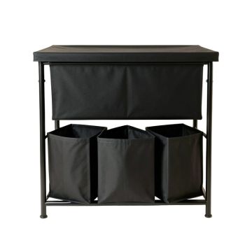 Cedar Brook Laundry Sorting Station With Plain Removable Bags - Black (synthetic illustration; no displayed measurements)