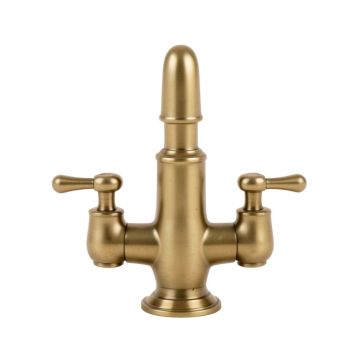 French Country Widespread Bathroom Faucet With Brass Pop-Up Drain