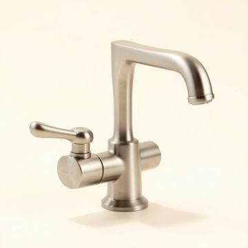 Artifacts® Deck-Mount Bridge Kitchen Sink Faucet With Lever Handles And Sidespray (synthetic illustration; no displayed measurements)
