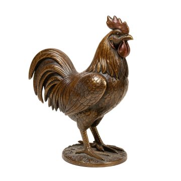 Woodland Metal Rooster Statue