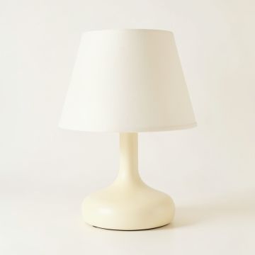 Flint Canyon Table Lamp With A Plain Fabric Shade - Cream (synthetic illustration; no displayed measurements)