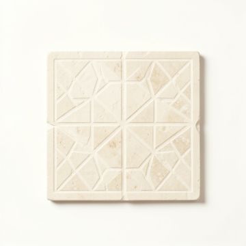 Ridge Crest Uninstalled Square Decorative Tile - Cream (synthetic illustration; no displayed measurements)