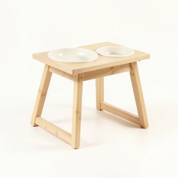 Sage Falls Pet Feeding Stand With Two Plain Empty Bowls - Ivory (synthetic illustration; no displayed measurements)