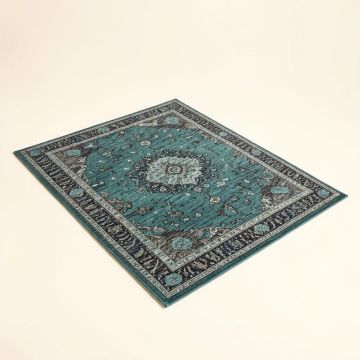 Dutcher Power Loom Teal/Charcoal/Aqua Rug (synthetic illustration; no displayed measurements)