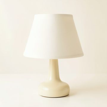 Rowan Bridge Table Lamp With A Plain Fabric Shade - Ivory (synthetic illustration; no displayed measurements)