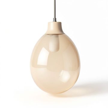 Dunlevy 8.5 '' H Glass Oval Pendant Shade ( Screw On ) In Beige (synthetic illustration; no displayed measurements)