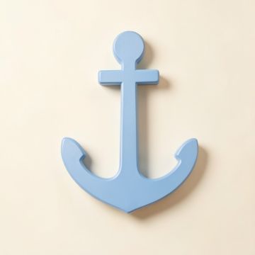 White/Blue Anchor Wall Décor (synthetic illustration; no displayed measurements)