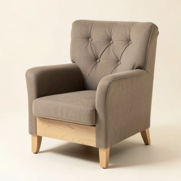 Mathis 37.4 '' Wide Tufted Polyester Wingback Chair (synthetic illustration; no displayed measurements)