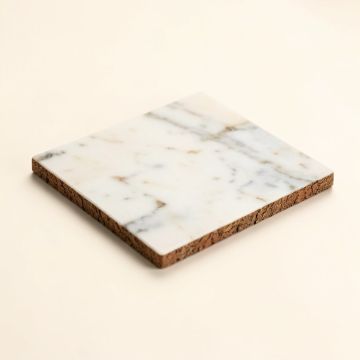 Square Marble And Bark Edge Coaster (synthetic illustration; no displayed measurements)