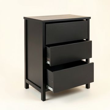 Holly Bluff Freestanding Pull-Out Hamper Cabinet - Black (synthetic illustration; no displayed measurements)