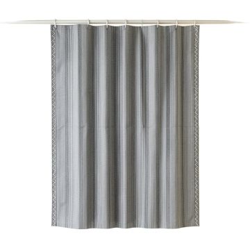 Summit Dale Shower Curtain Hanging Flat From A Plain Rod - Gray