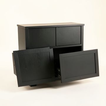 Ash Brook Freestanding Pull-Out Hamper Cabinet - Black (synthetic illustration; no displayed measurements)
