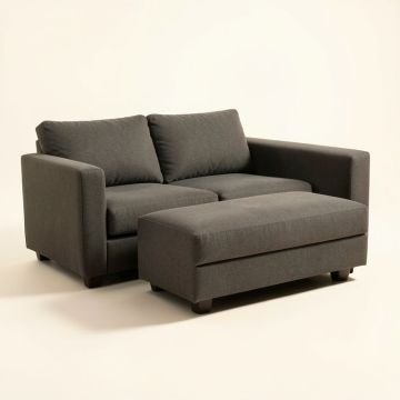 Sofa Bed With Ottoman (synthetic illustration; no displayed measurements)