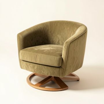 Earle 33.5 '' Wide Swivel Barrel Chair (synthetic illustration; no displayed measurements)