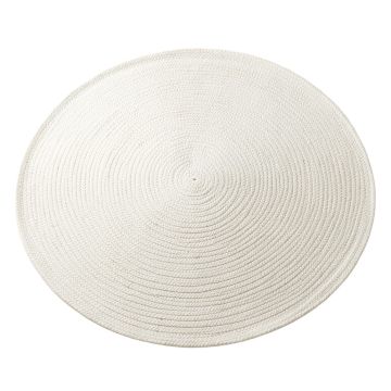 Maple Bluff Round Area Rug - White