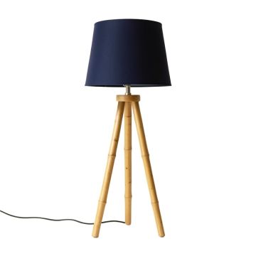Stone Canyon Floor Lamp With A Plain Fabric Shade - Navy