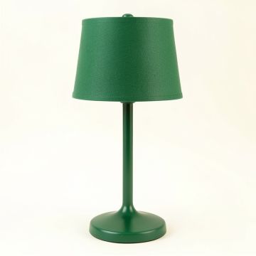Spruce Branch Table Lamp With A Plain Fabric Shade - Green (synthetic illustration; no displayed measurements)