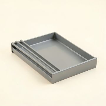 Rowan Crossing Empty Under-Desk Cable Tray - Gray (synthetic illustration; no displayed measurements)