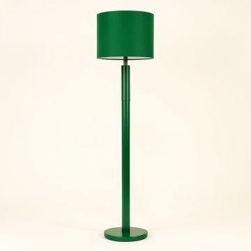 Alder Bend Floor Lamp With A Plain Fabric Shade - Green (synthetic illustration; no displayed measurements)
