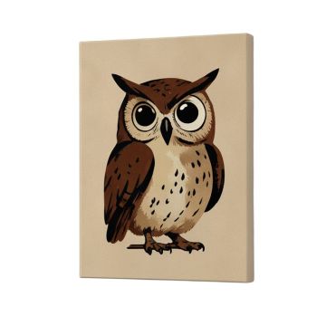 Abstract Owl Graphic Art On Wrapped Canvas