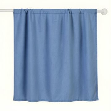 Moss Crest Shower Curtain Hanging Flat From A Plain Rod - Blue (synthetic illustration; no displayed measurements)